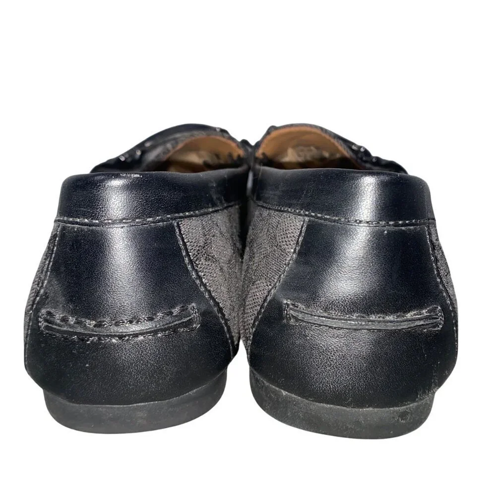 Coach Black and Gray Signature Canvas Loafers